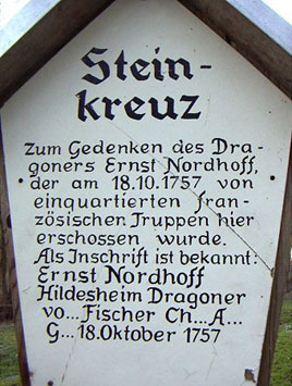 Steinkreuzes am Mühlberg in Niedersachswerfen/Harztor
